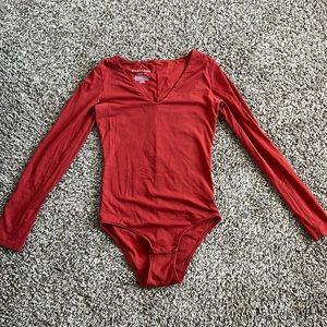 Everlane Long Sleeve Bodysuit - Burnt Orange